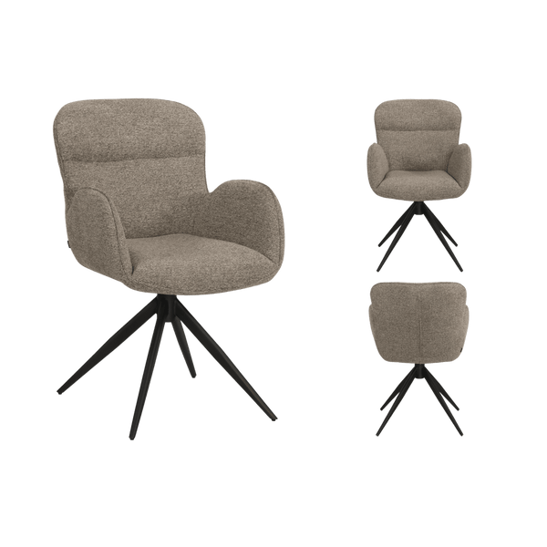 Chaise Argentina avec accoudoir (lot de 2) — Tissu