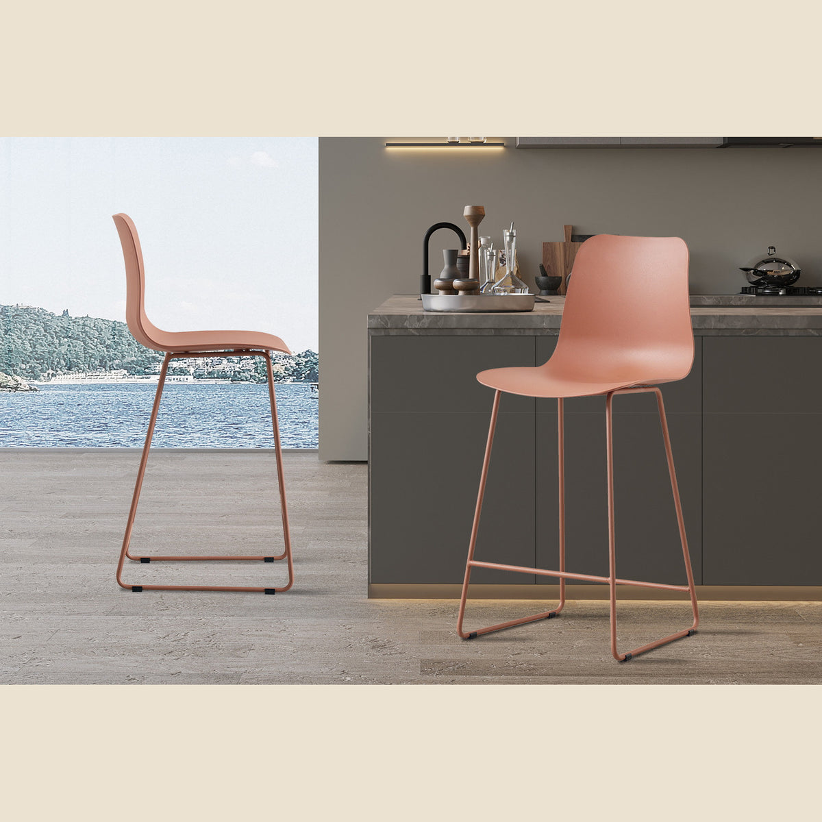 Chaise de comptoir Marie — Polypropylène
