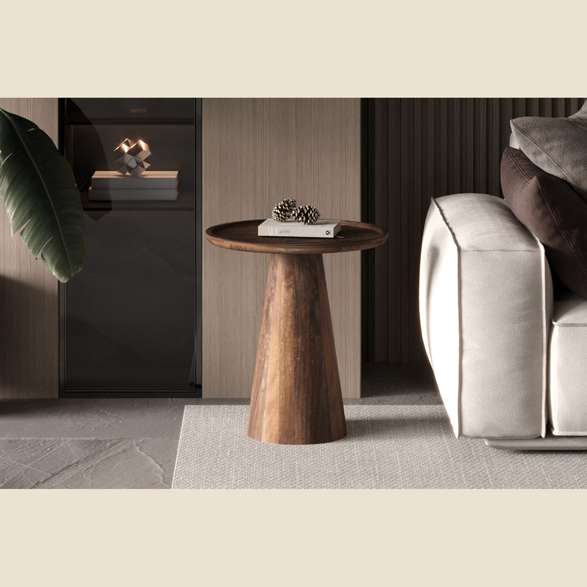 Table basse Jules — Ronde, bois de manguier