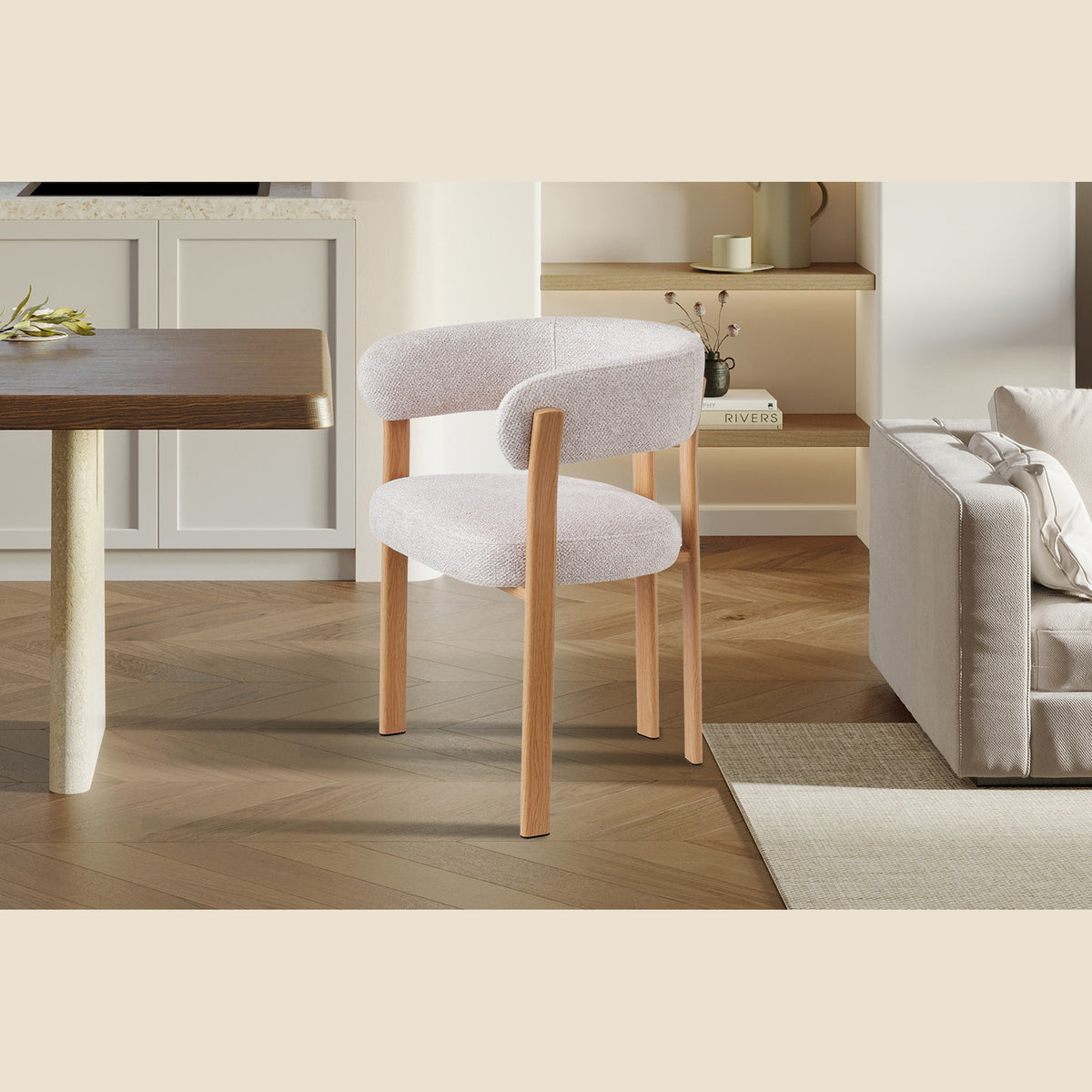 Chaise avec accoudoirs Julia — Tissu chiné