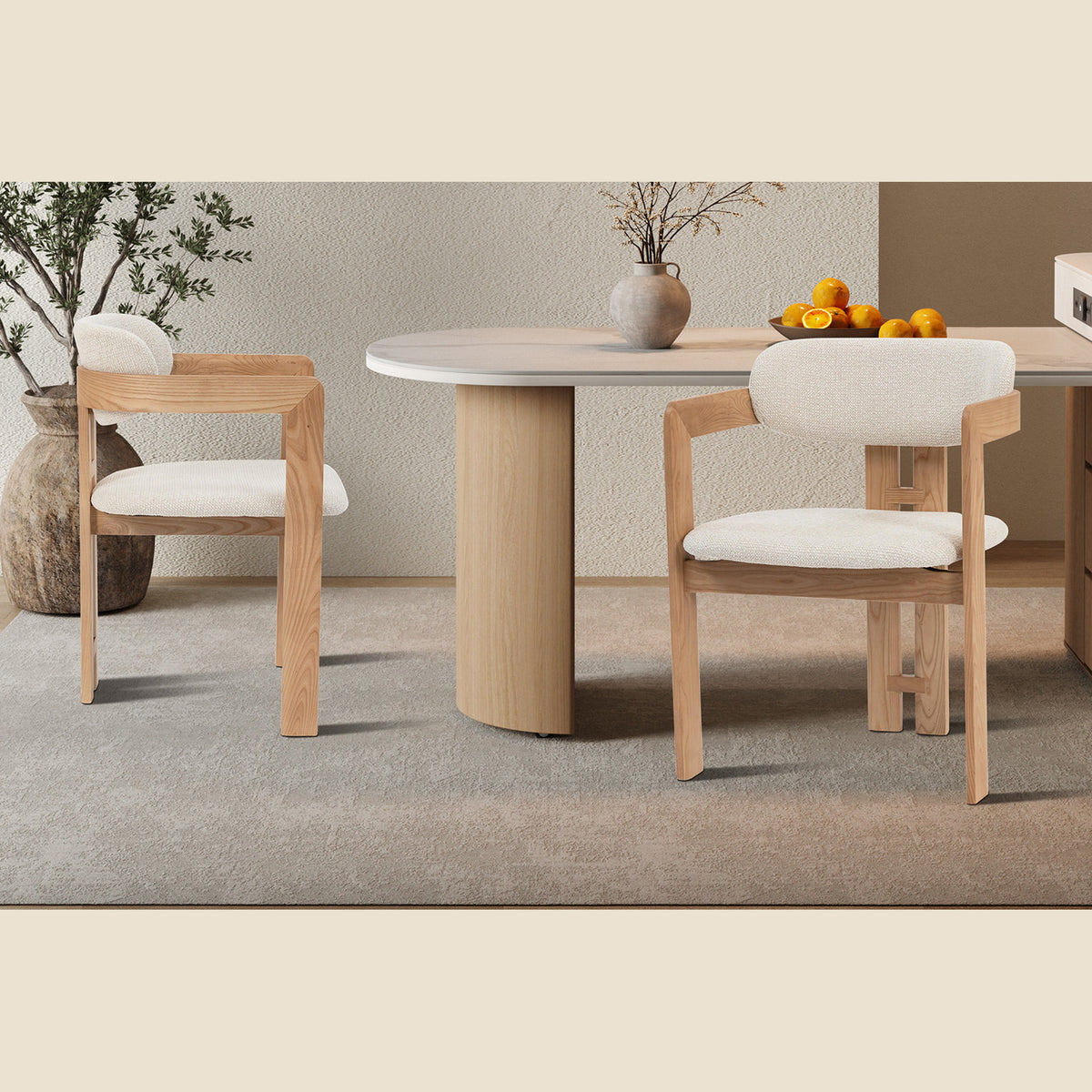 Chaise Camille — Frêne massif et tissu