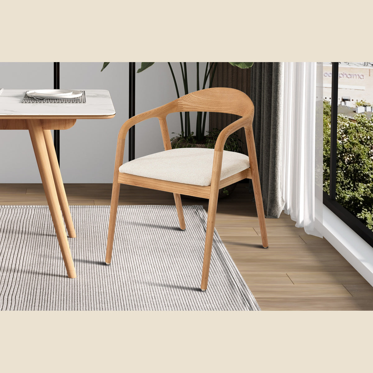 Chaise Claire — Frêne massif et tissu