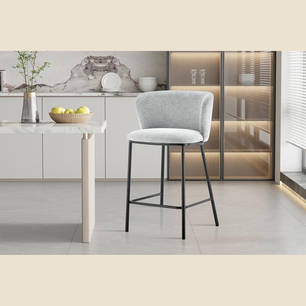 Chaise de comptoir Arthur — Tissu