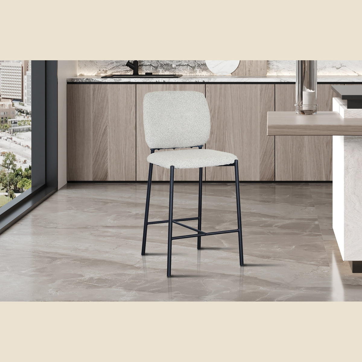 Chaise de comptoir Sophia — Tissu