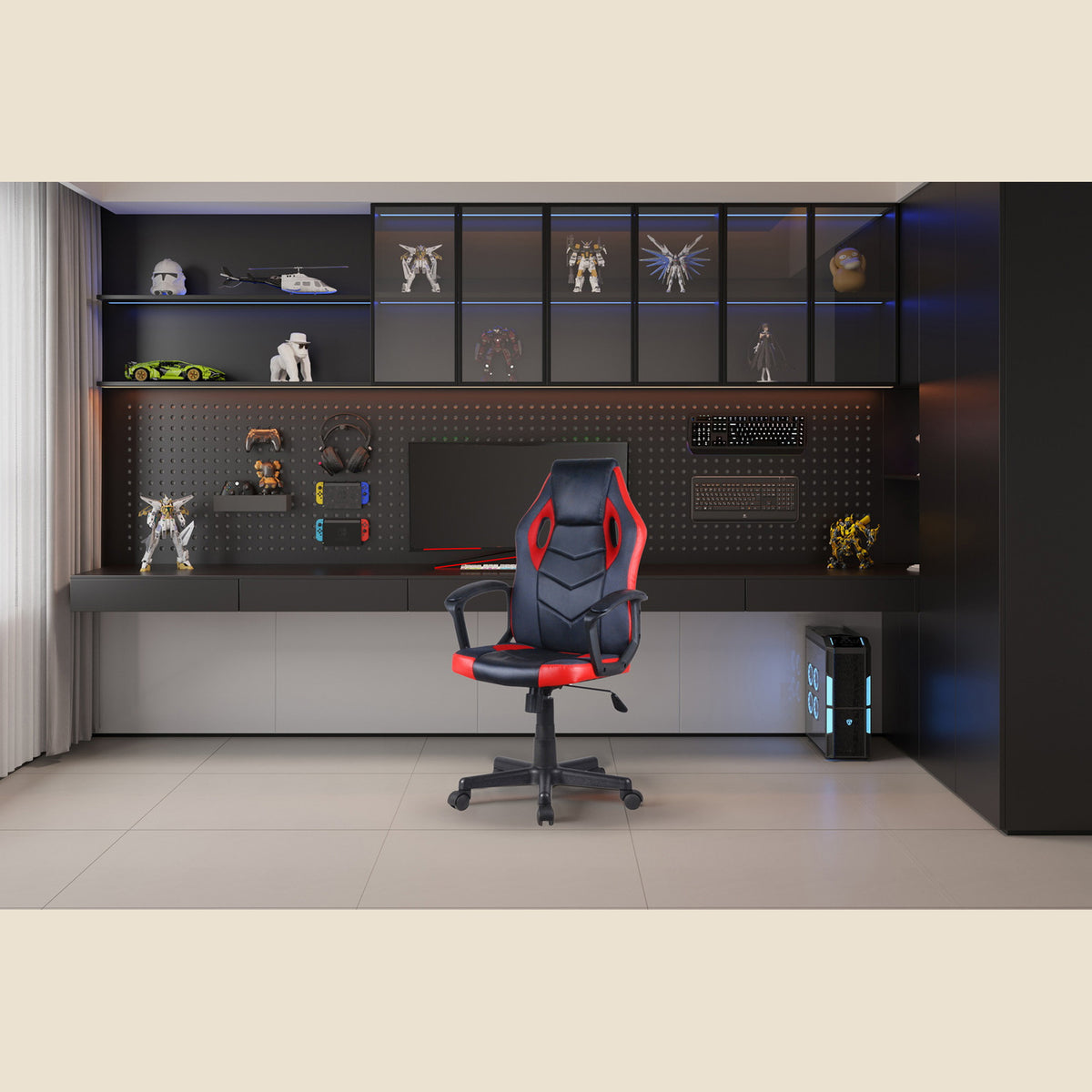 Chaise gaming Tiger — Noir et rouge