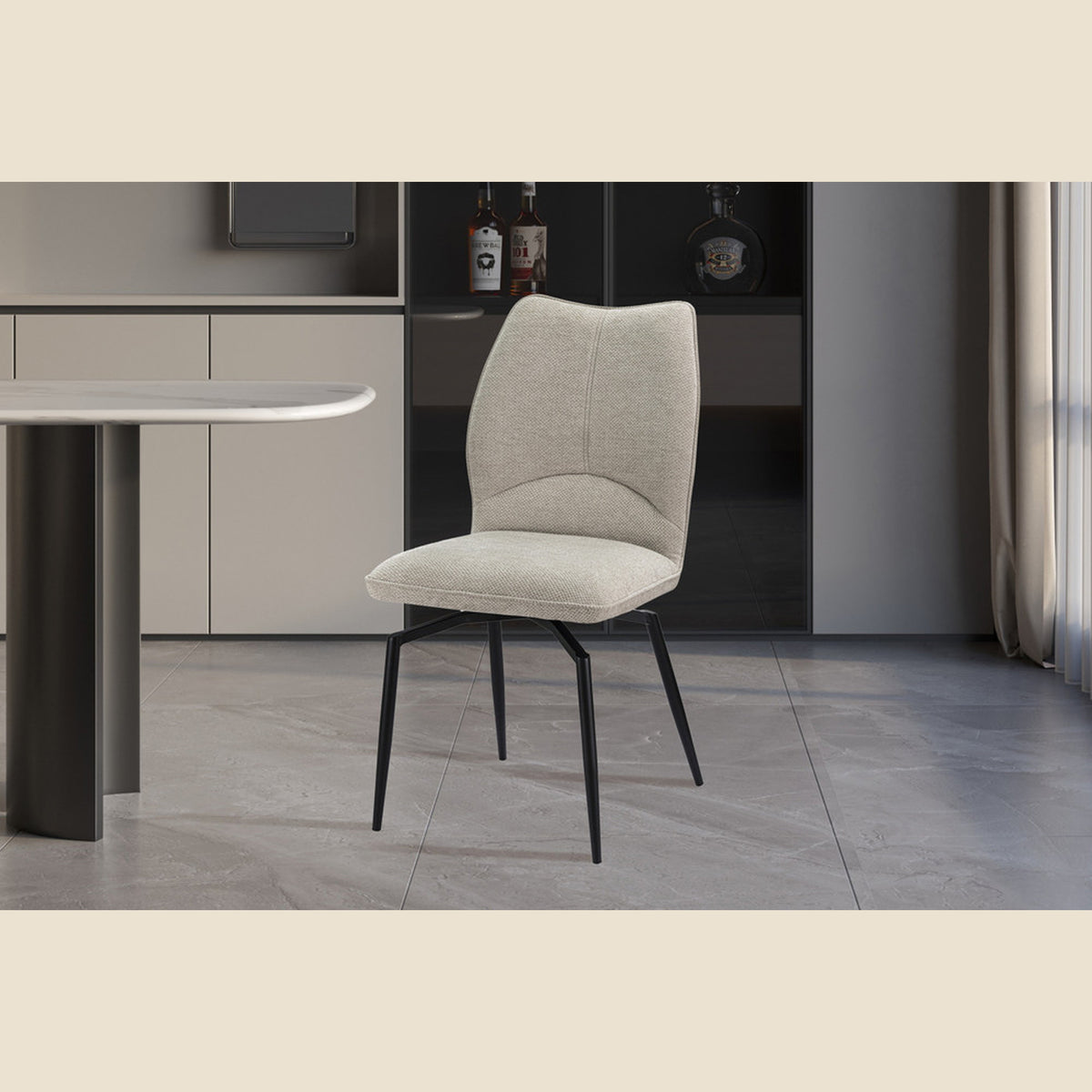 Chaise Lara — Tissu, pivotante