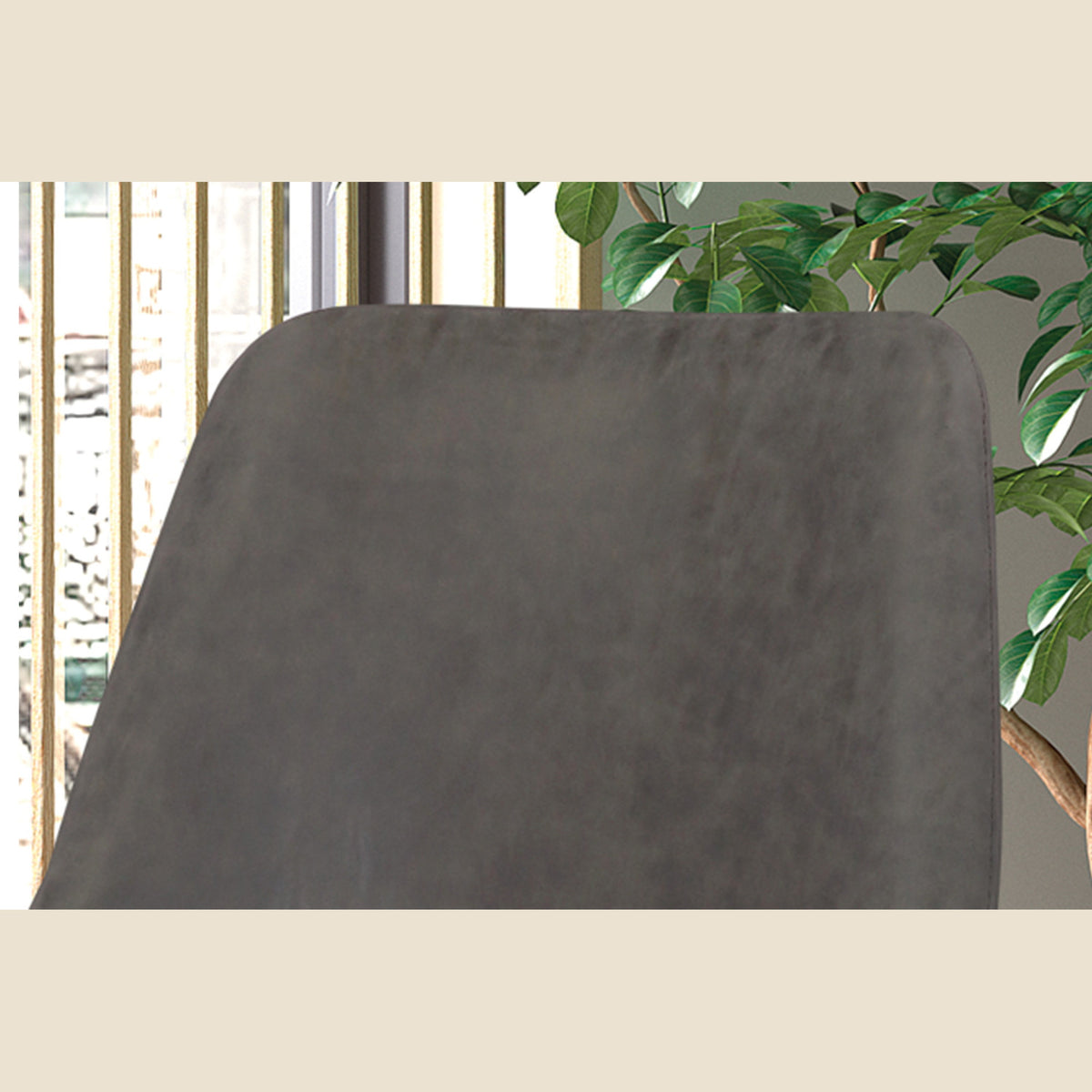 Chaise Mirano — Simili cuir gris clair
