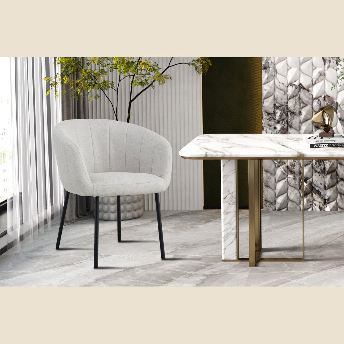 Chaise Sevilla — Tissu, bouclé ou corduroy