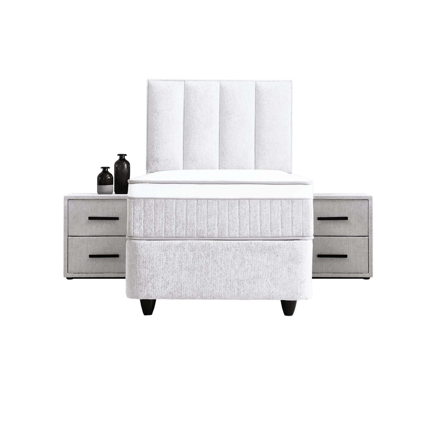 Lit Lucy — Boxspring velours à coffres