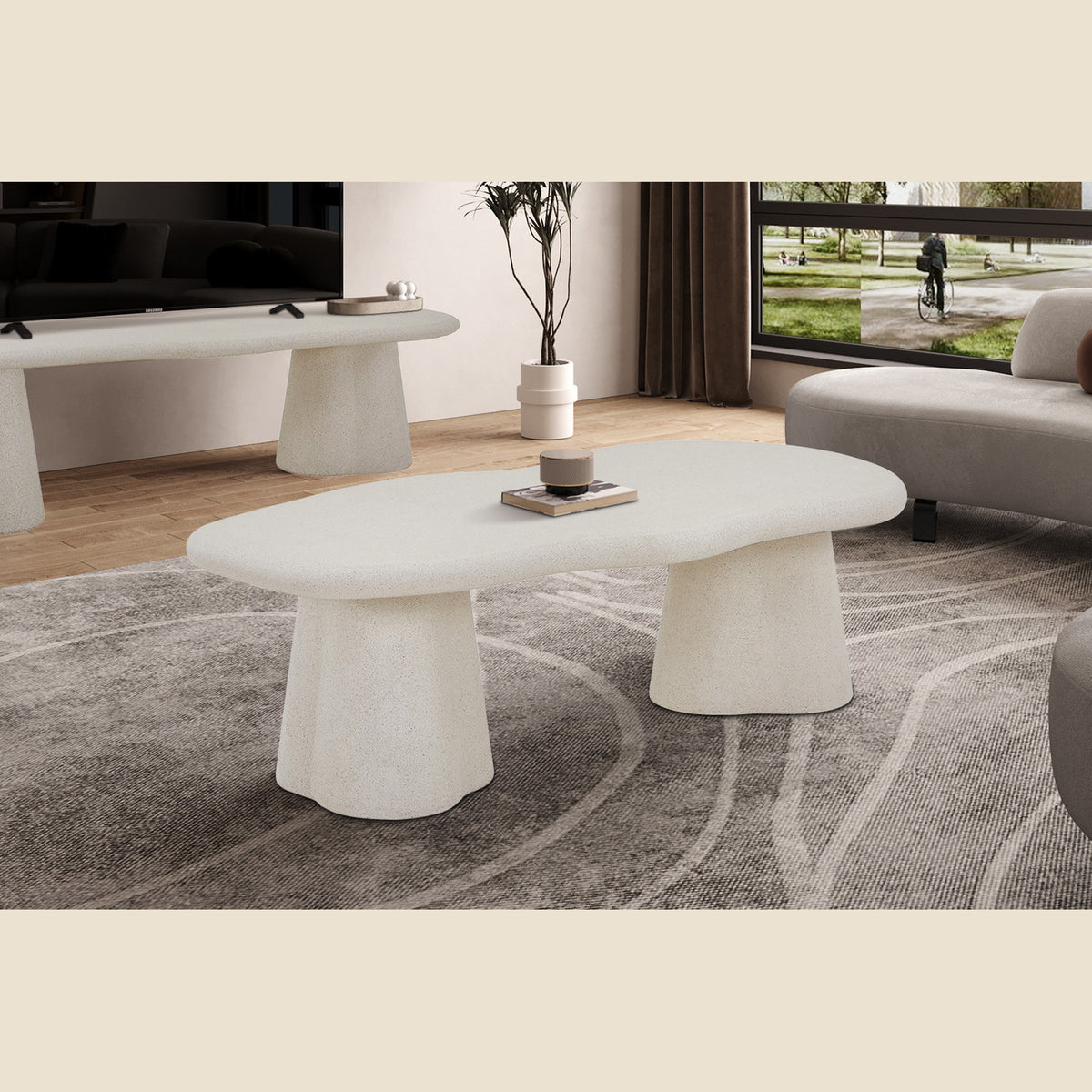 Table basse Faro — 130 cm, forme organique