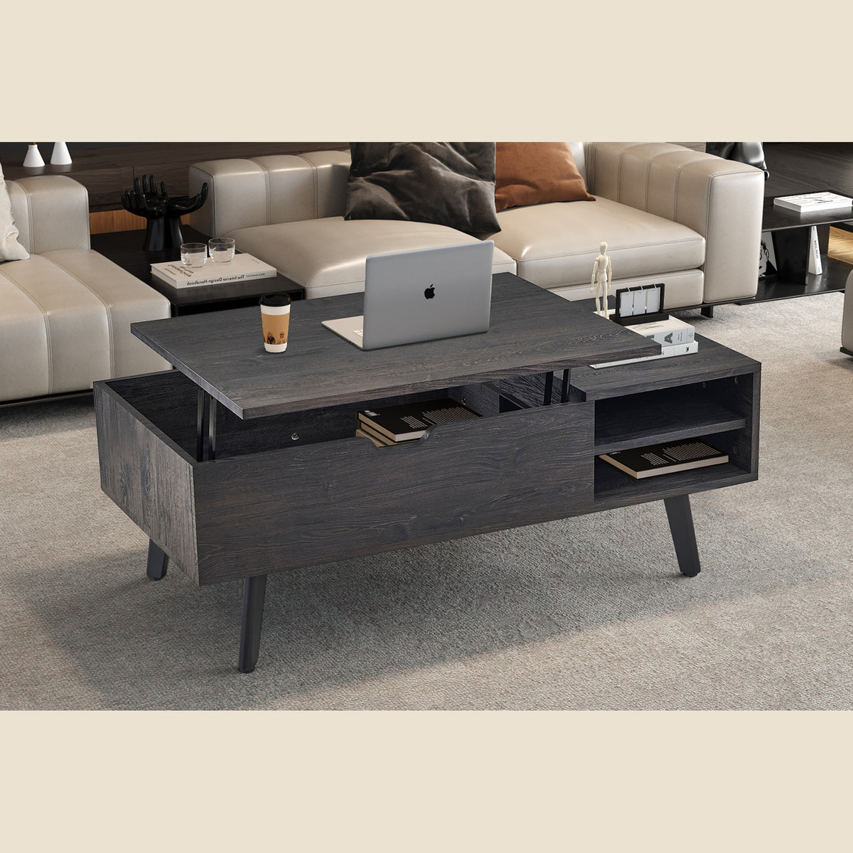 Table basse Justine — Plateau relevable