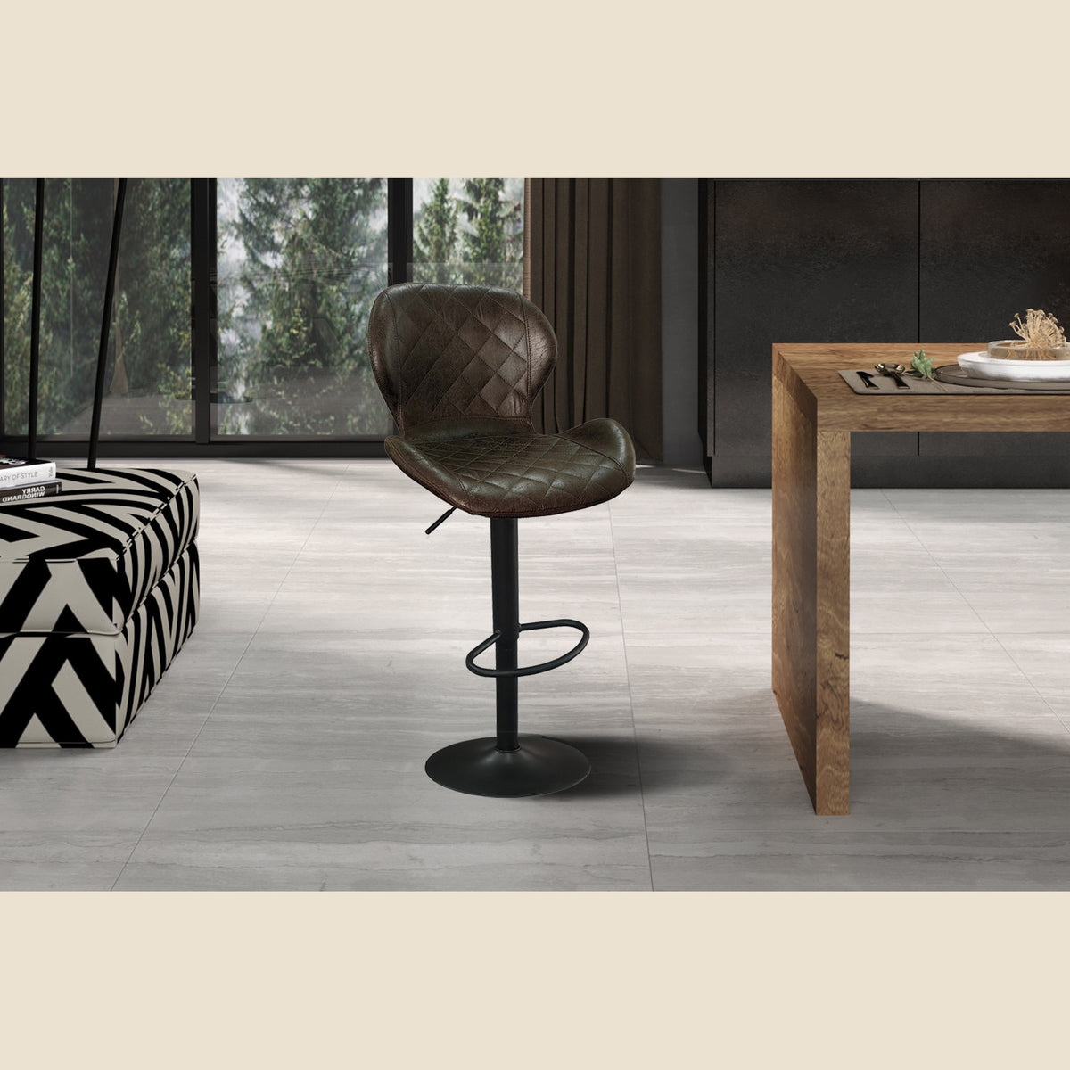 Tabouret de bar Malaga — PU capitonné