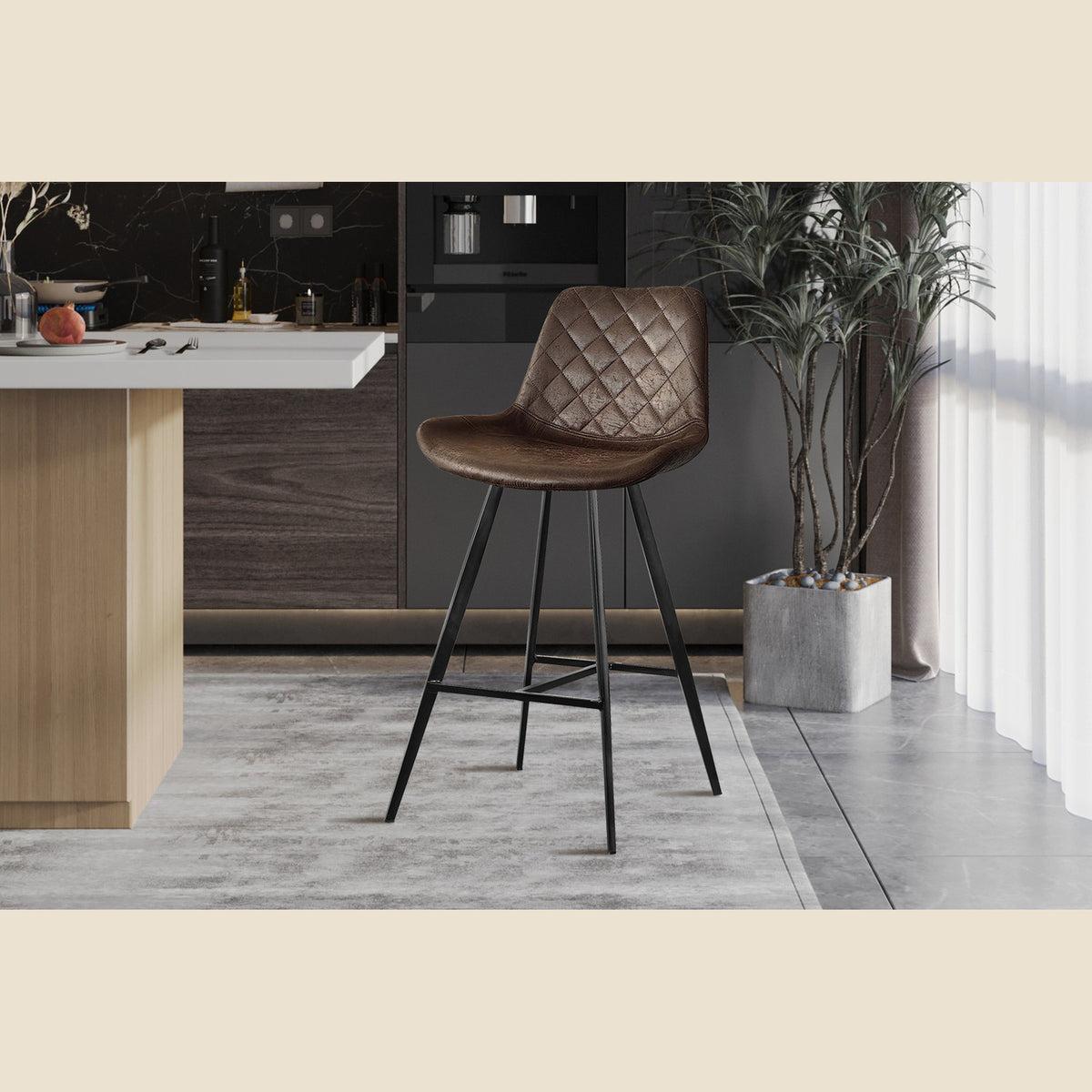 Tabouret de bar Palmas — PU capitonné