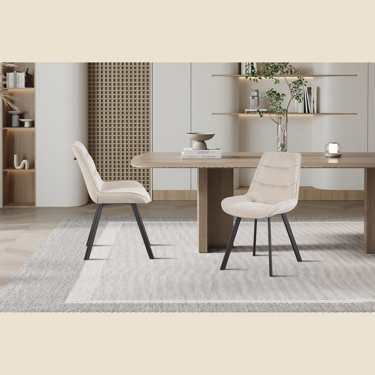 Chaise Amelie — Velours côtelé sable