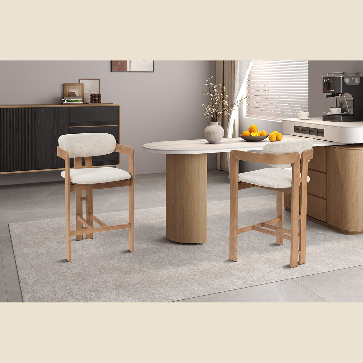 Chaise de comptoir Camille — Frêne massif