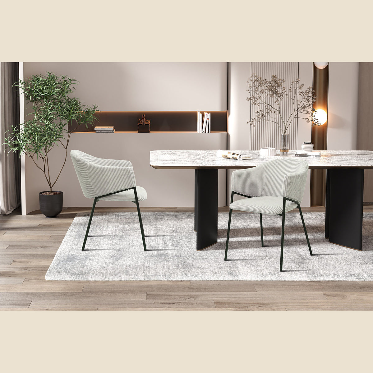 Chaise Hugo — Velours côtelé