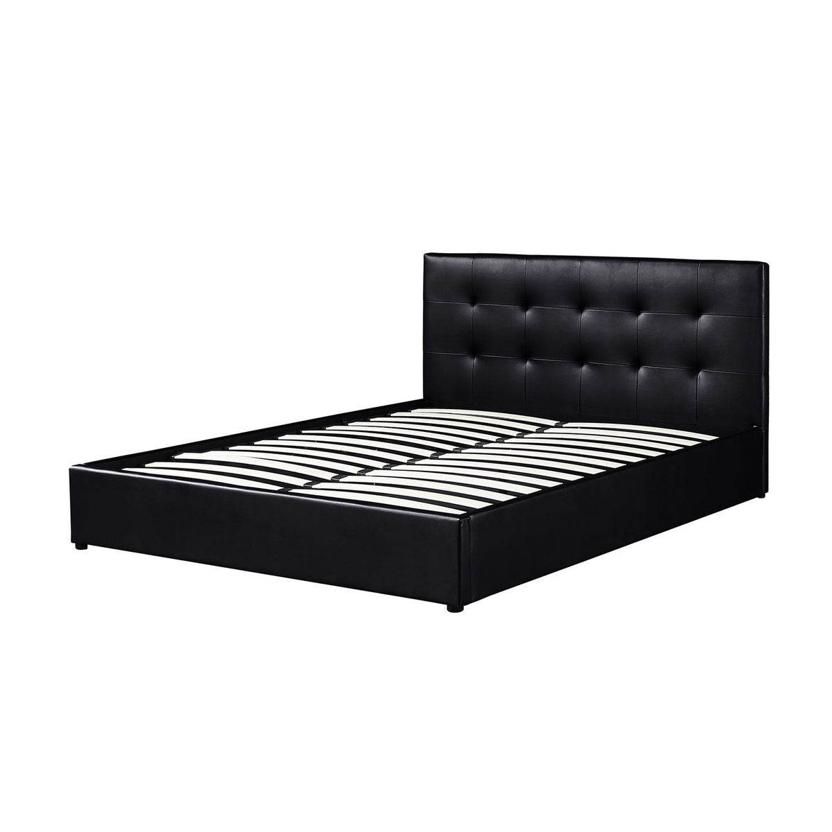Lit coffre Porto 160x200 avec sommier — PU noir