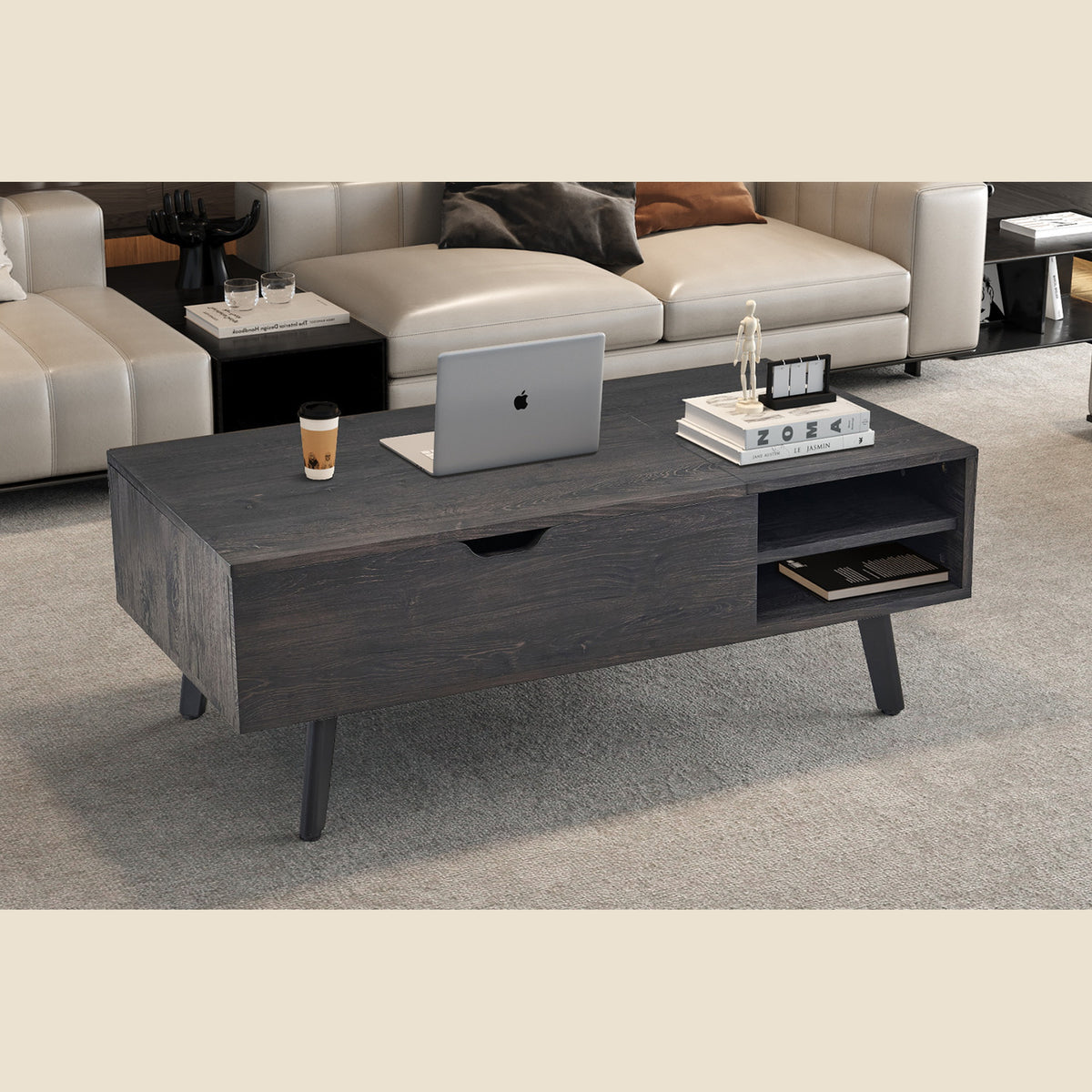 Table basse Justine — Plateau relevable