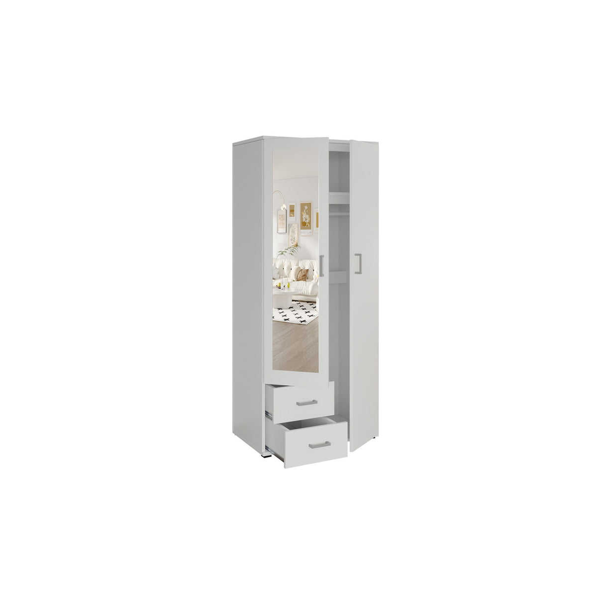 Armoire Marc — Portes battantes avec miroir