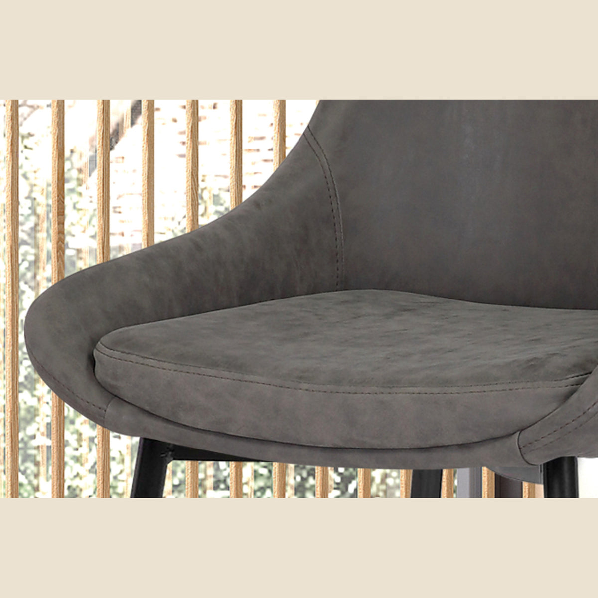 Chaise Mirano — Simili cuir gris clair