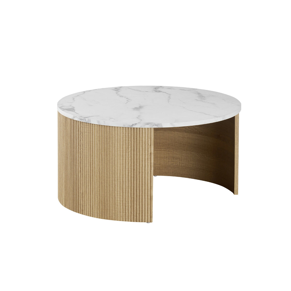 Set de 2 tables basses Rowan — Décor marbre beige