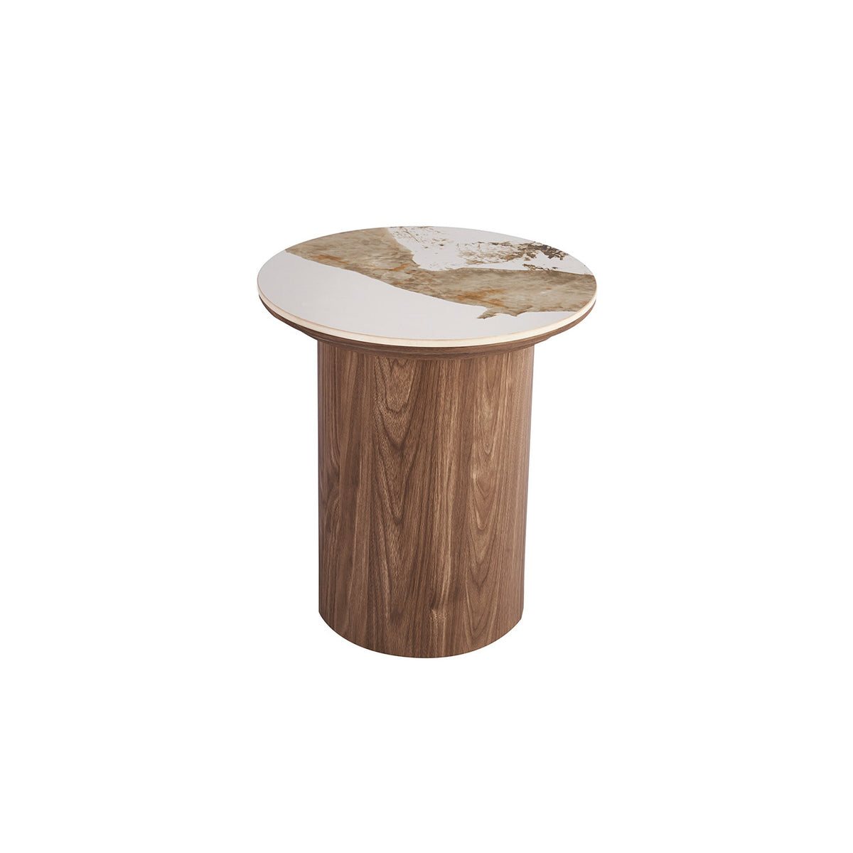 Table d'appoint Evora — 45 cm ronde, pierre brillante