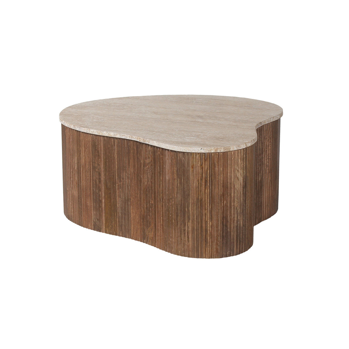 Table basse Paul — Manguier & travertin