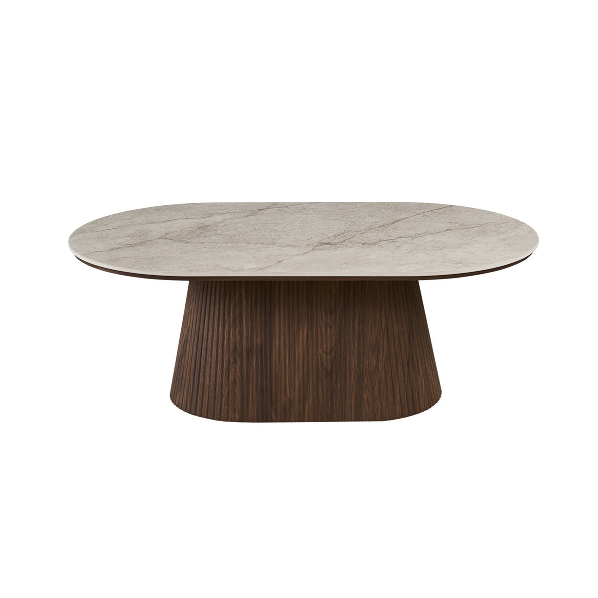 Table basse Vigo 120 cm — Plateau effet pierre