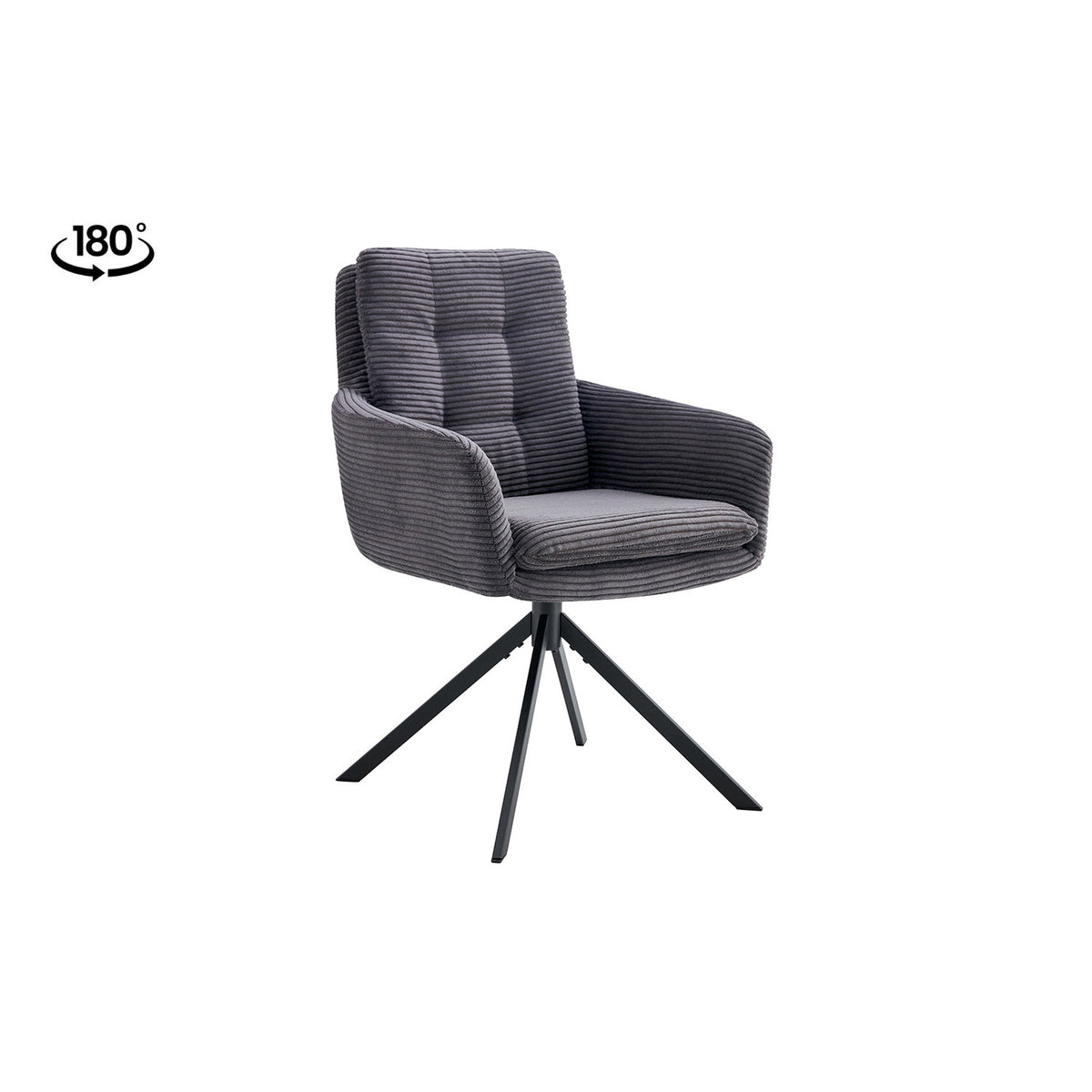 Chaise Luna — Velours côtelé, pivotante