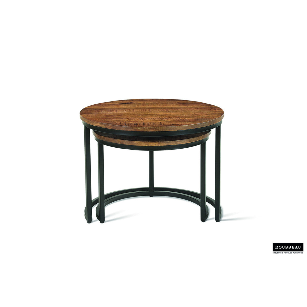 Tables basses Goja — Set de 2, bois de manguier
