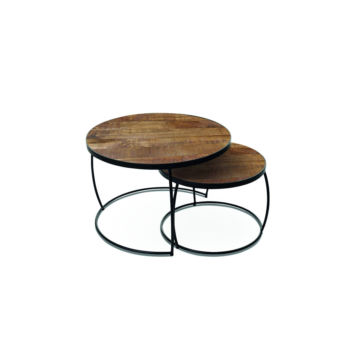 Table basse Lars — Set de 2, bois de manguier