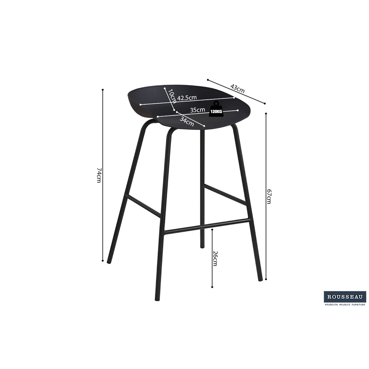 Chaise de comptoir Anna — Polypropylène