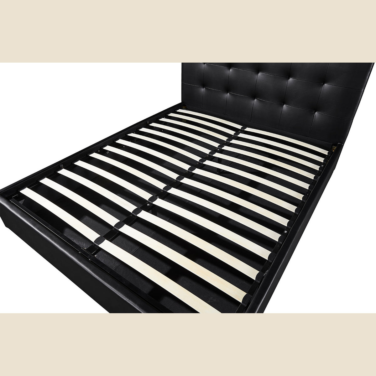 Lit coffre Porto 160x200 avec sommier — PU noir