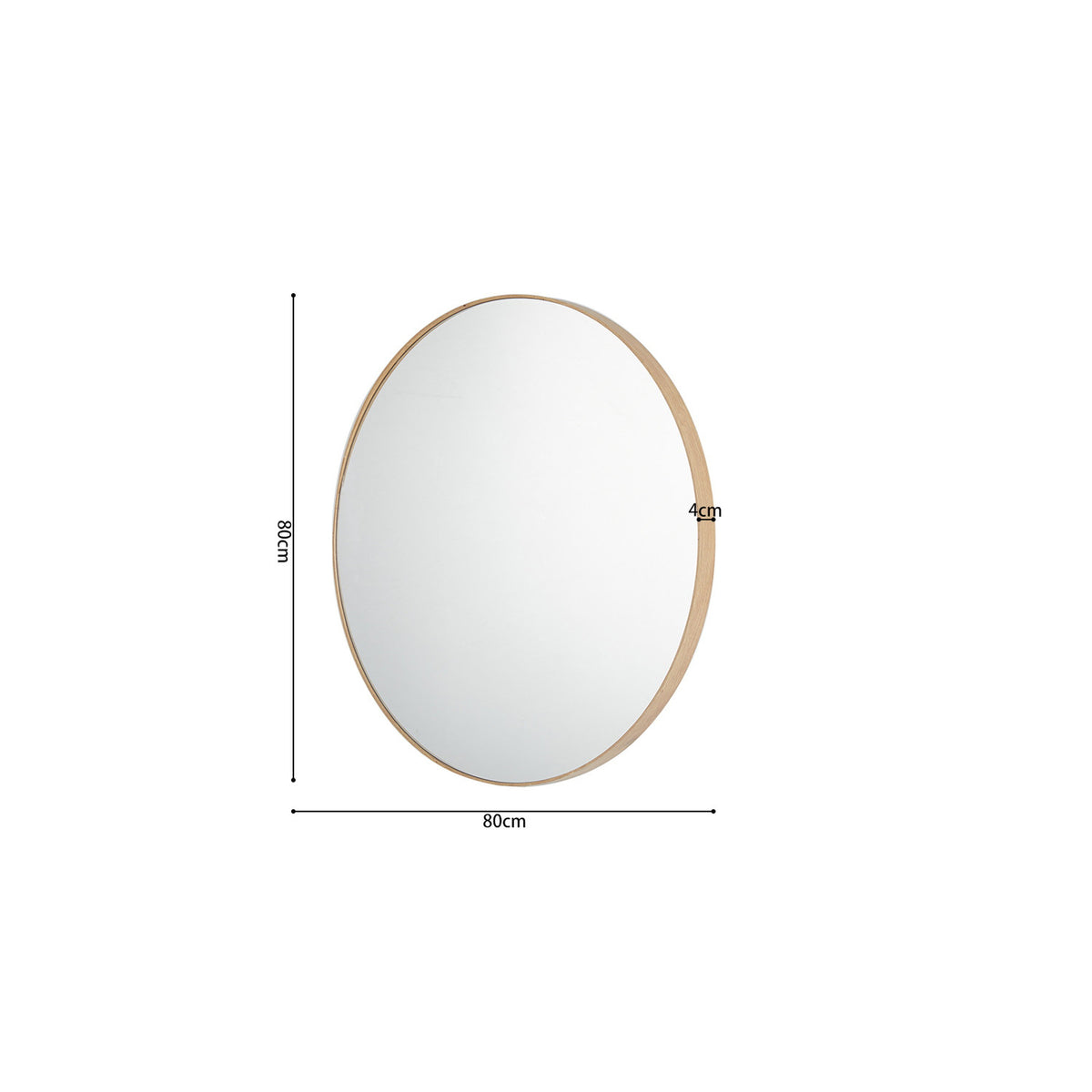 Miroir Ria — Rond, chêne vieilli