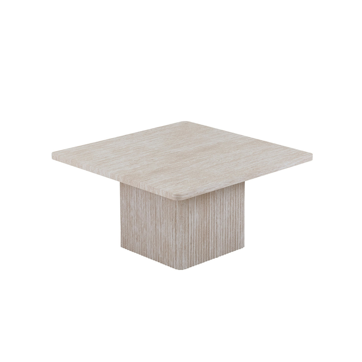 Set de 2 tables basses Bobby — Décor travertin beige