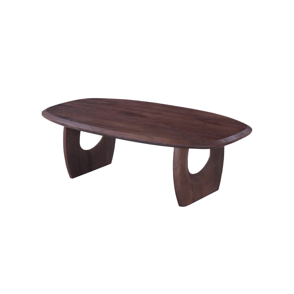 Table basse Braga — Ovale, bois de manguier massif