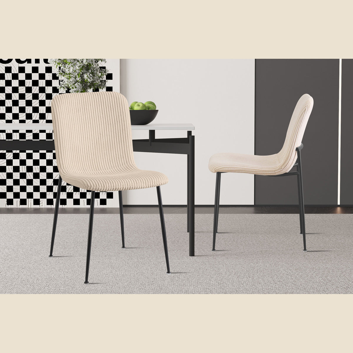 Chaise Alice — Bouclé ou velours côtelé