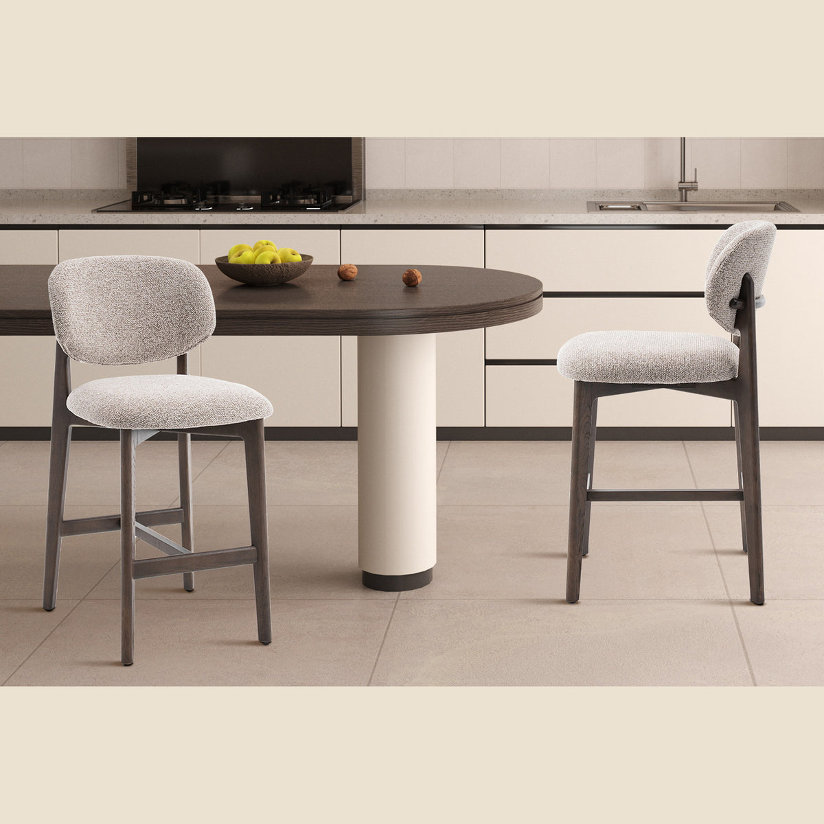 Chaise de comptoir Carmen — Chêne massif
