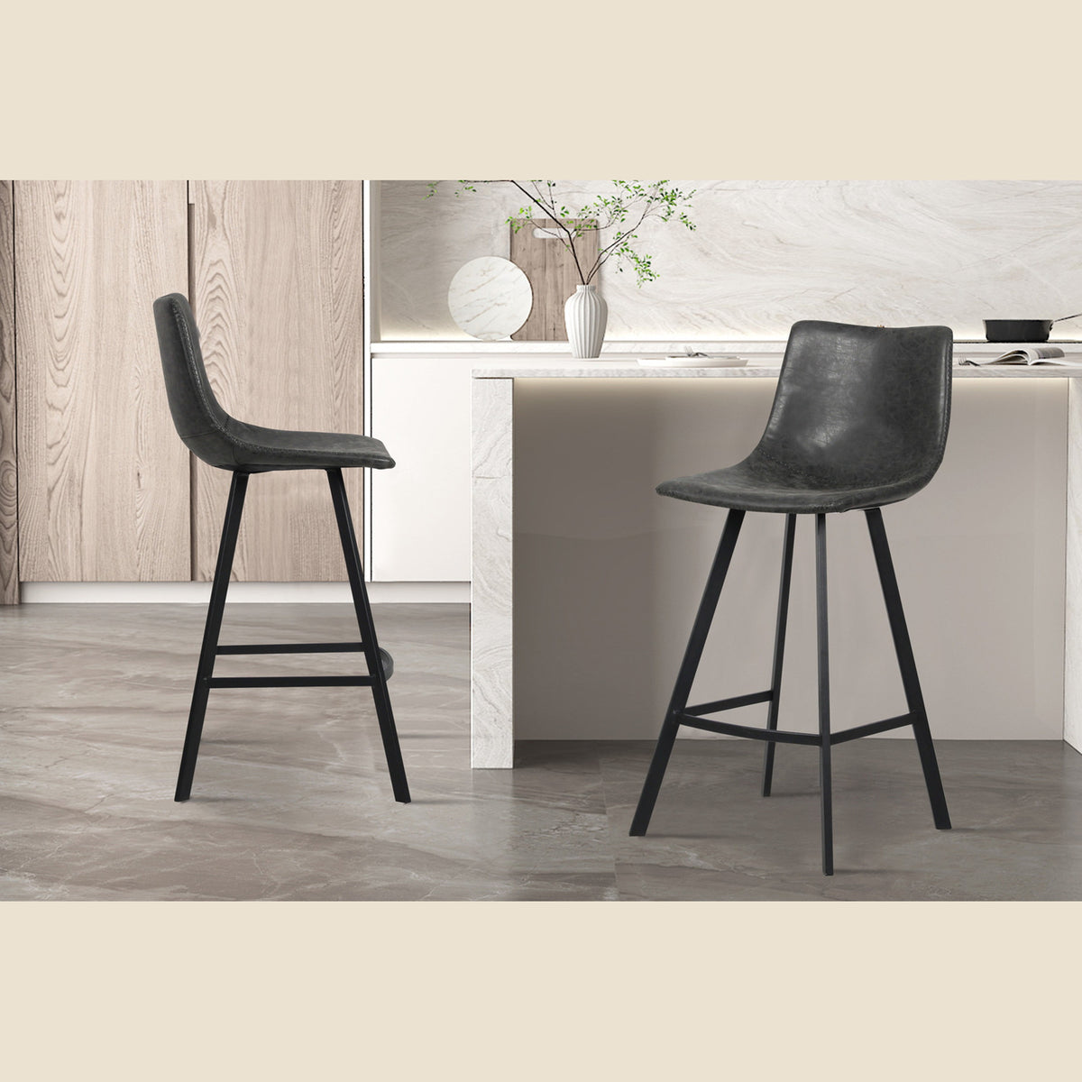 Chaise de comptoir Ozan — Simili cuir