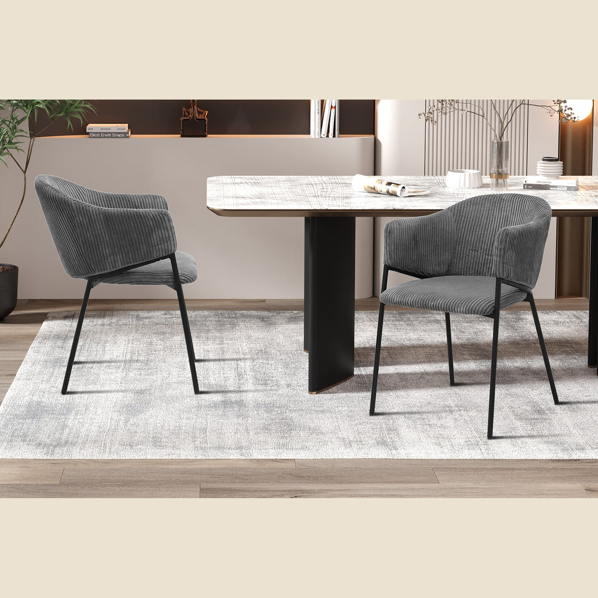 Chaise Hugo — Velours côtelé