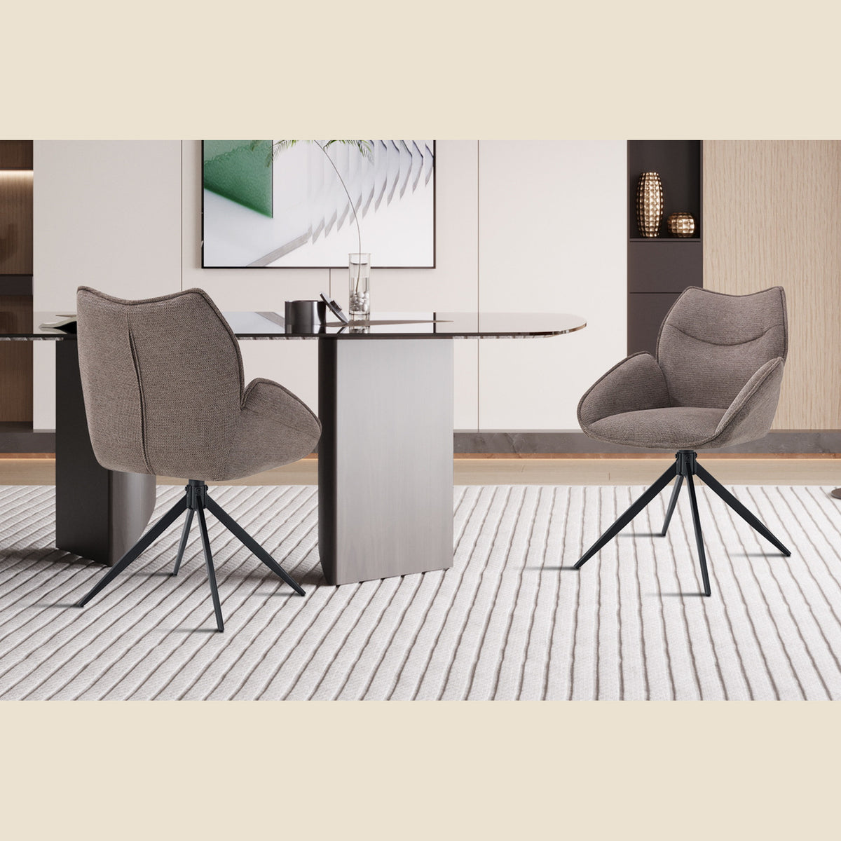Chaise Mahi — Pivotante, avec accoudoirs