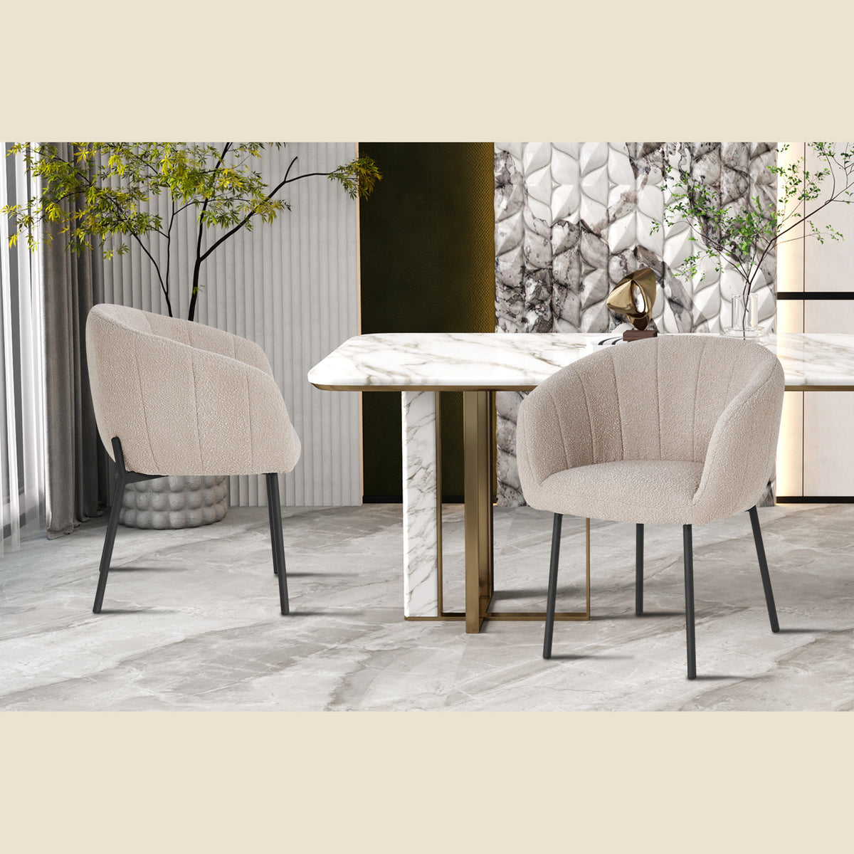 Chaise Sevilla — Tissu, bouclé ou corduroy
