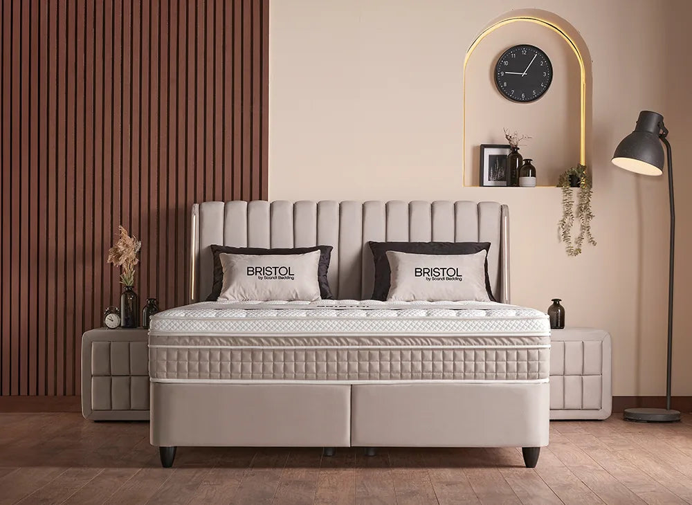 Lit Bristol — Boxspring à coffres de rangement