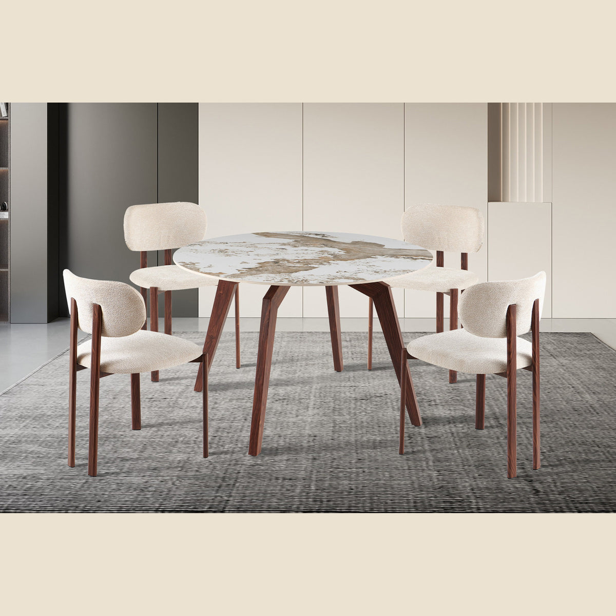 Table Alma — Pierre brillante Pandora beige