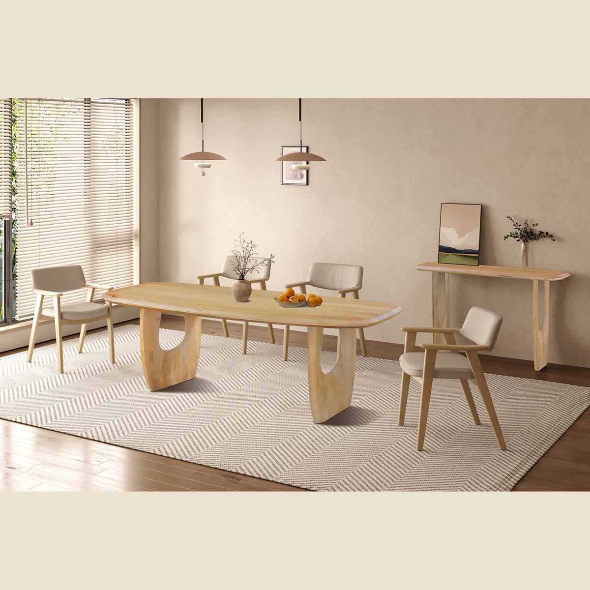 Table Braga — Bois de manguier, ovale danoise