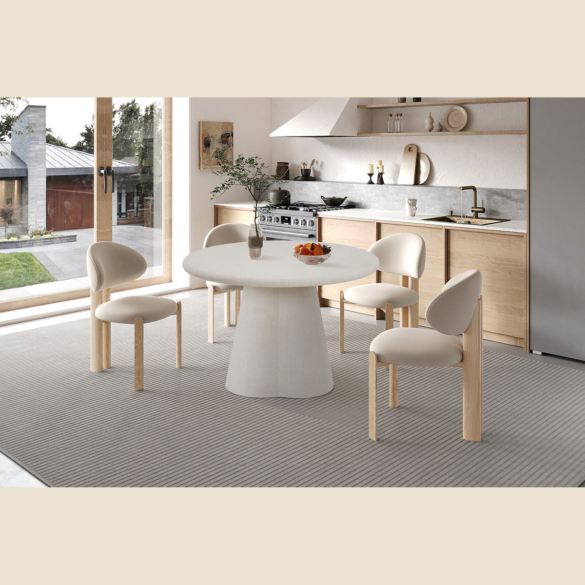 Table Faro — Effet ciment, organique ou ronde