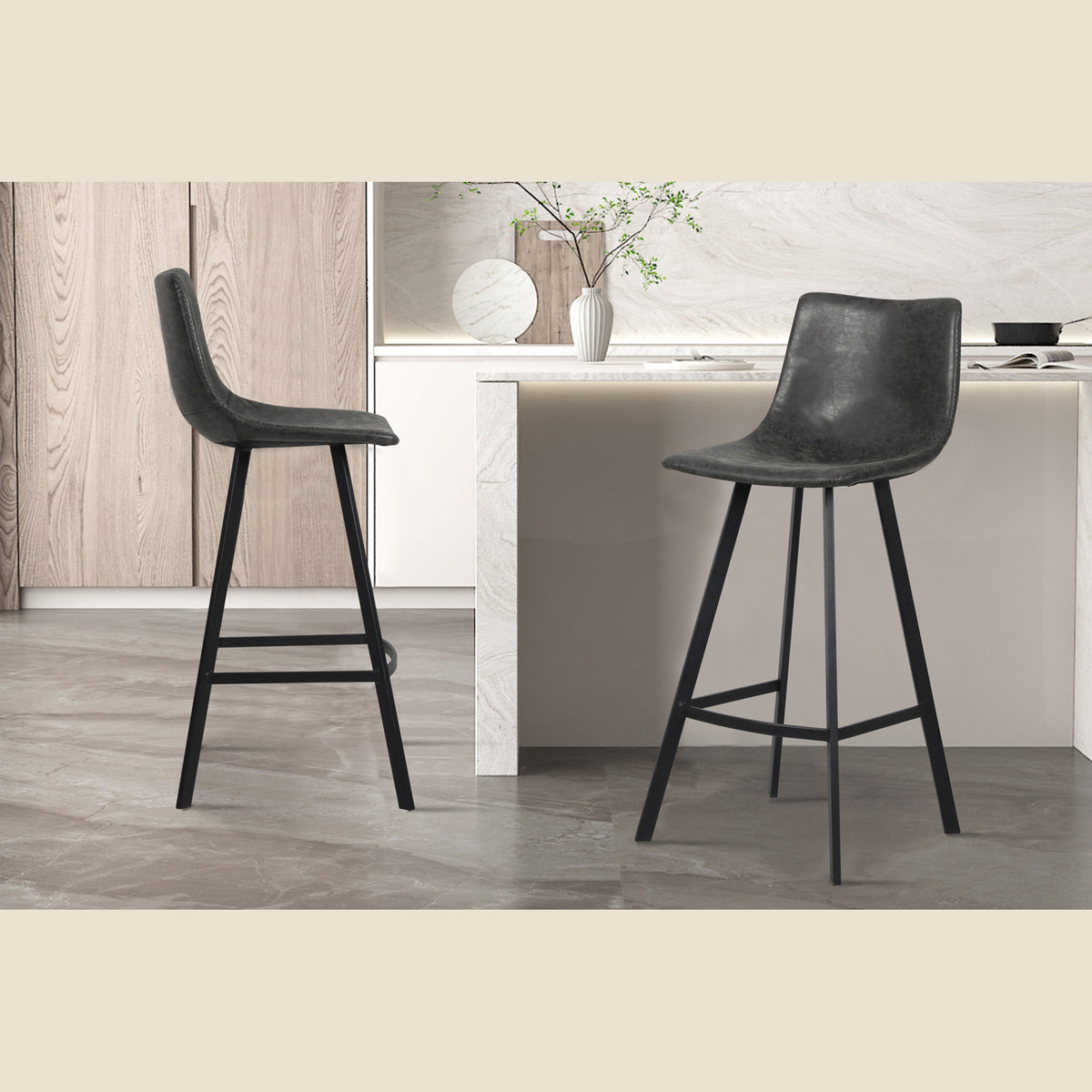 Tabouret de bar Ozan — PU vintage