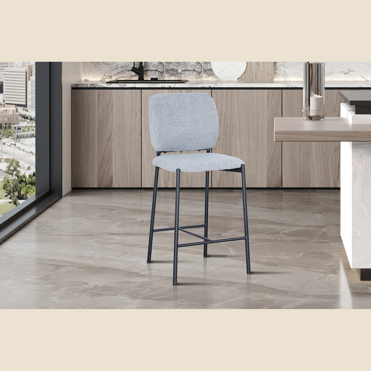 Chaise de comptoir Sophia — Tissu