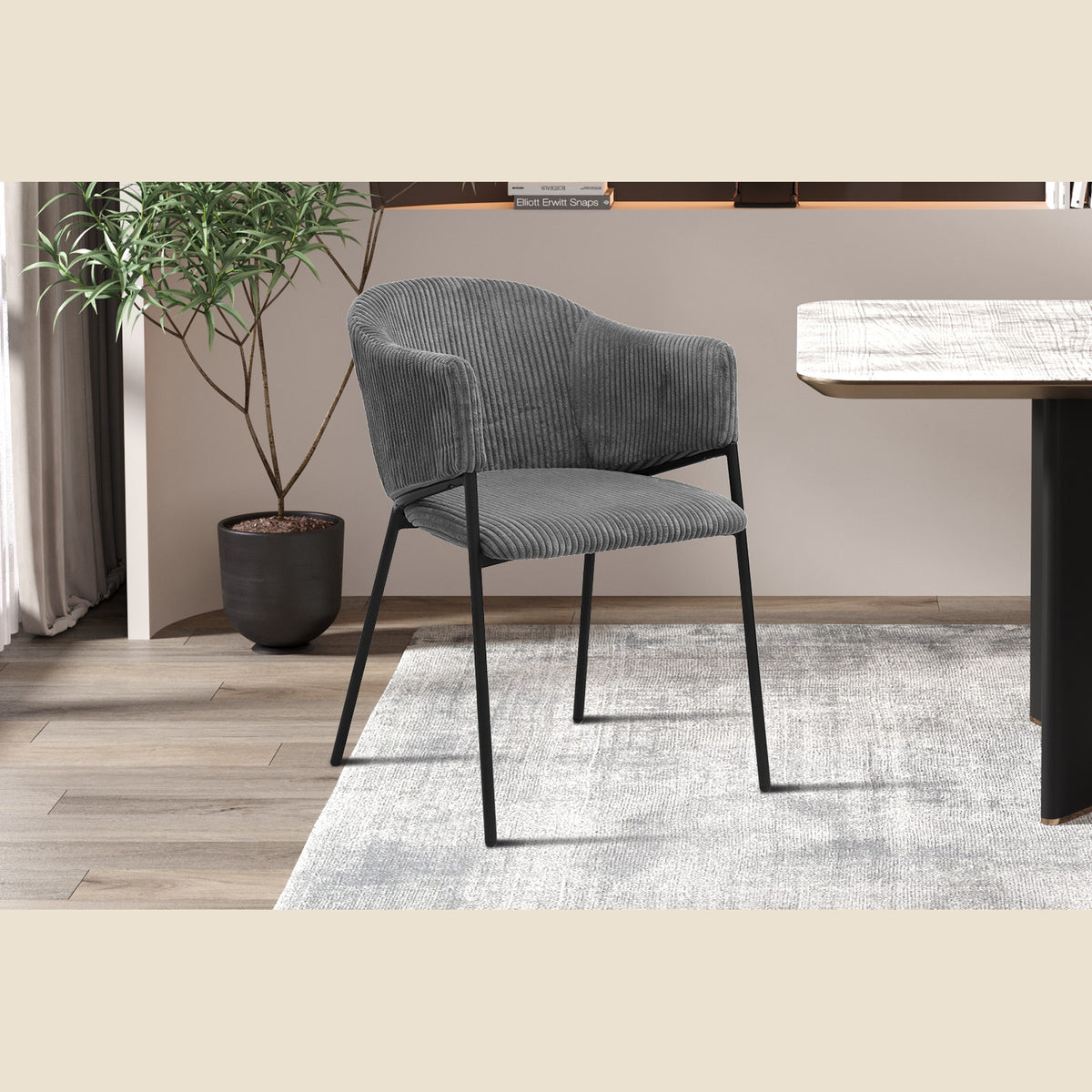Chaise Hugo — Velours côtelé