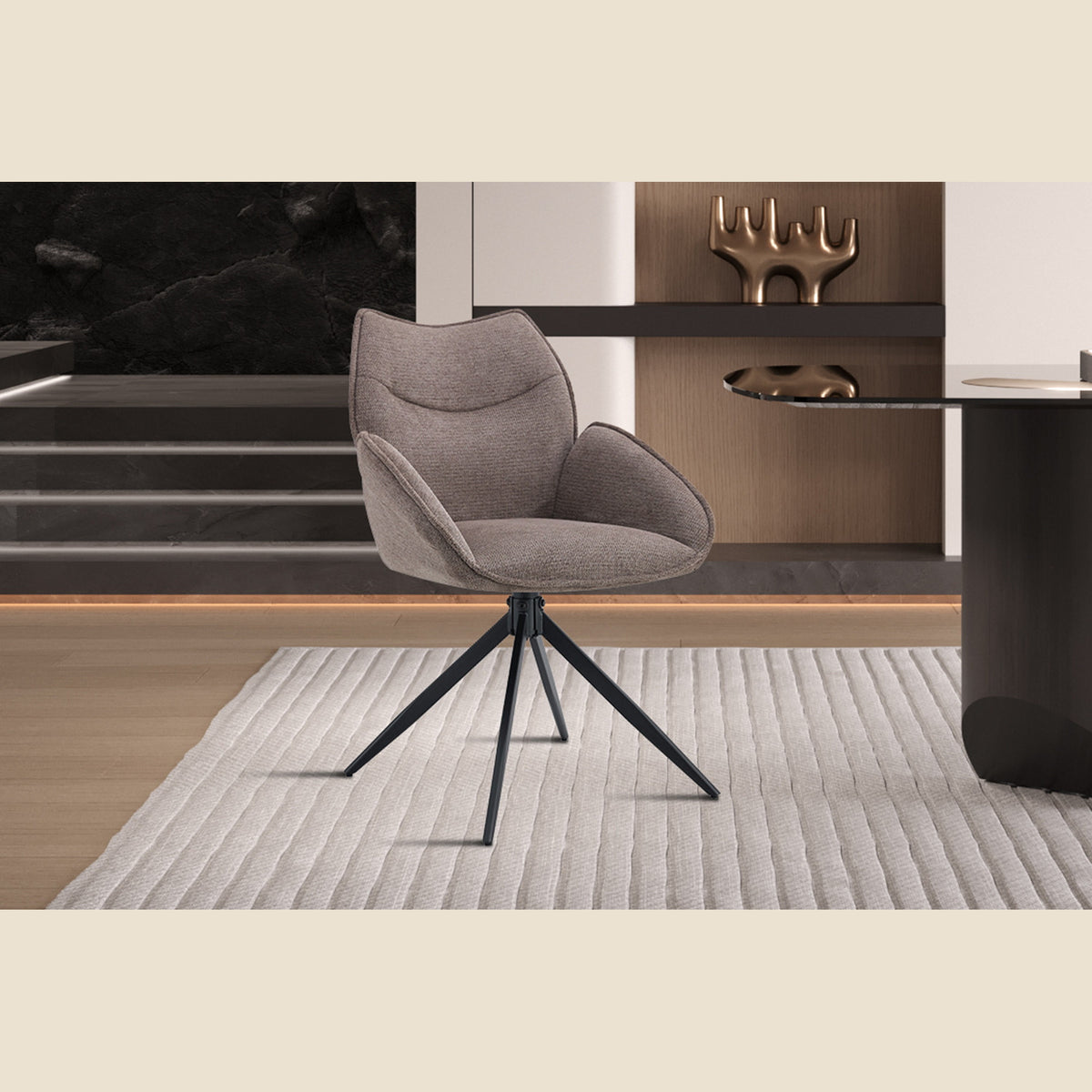 Chaise Mahi — Pivotante, avec accoudoirs